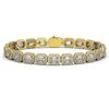 Image 1 : 14.57 ctw Emerald Cut Diamond Micro Pave Bracelet 18K Yellow Gold