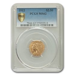 1912 $2.50 Indian Gold Quarter Eagle MS-62 PCGS