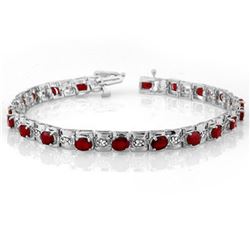 6.09 ctw Ruby & Diamond Bracelet 14k White Gold