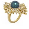 Image 1 : 1.87 ctw Diamond & Pearl Ring 18K Yellow Gold