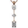 Image 1 : 0.9 ctw Emerald Cut Diamond Designer Necklace 18K Rose Gold