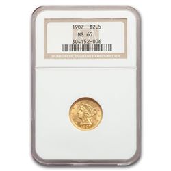 1907 $2.50 Liberty Quarter Eagle MS-65 NGC