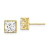 Image 1 : 10k Yellow Gold 7 mm Square Cubic Zirconia Earrings - 47 mm