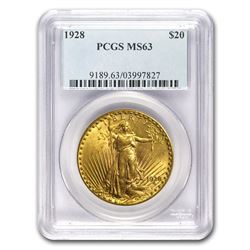 1928 $20 Saint-Gaudens Gold Double Eagle MS-63 PCGS