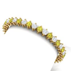 20 ctw SI/I Fancy Yellow Diamond Bracelet 18K Yellow Gold