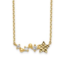 14k Yellow Gold Diamond-Cut Star w/ 2 in ext Necklace - 20 in.