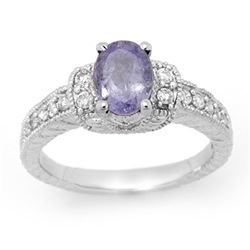 2.0 ctw Tanzanite & Diamond Ring 18k White Gold