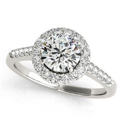 0.76 ctw Certified VS/SI Diamond Halo Ring 14k White Gold