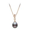 Image 1 : Tahitian Drop-Shape Pearl and Diamond Infinity Pendant