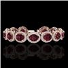 Image 1 : 27 ctw Garnet & Micro Pave VS/SI Diamond Certified Bracelet 10k Rose Gold
