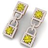 Image 1 : 4 ctw SI/I Fancy Yellow Diamond Earrings 18K Rose Gold