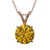 Image 1 : 1.03 ctw Certified Intense Yellow Diamond Necklace 10k Rose Gold
