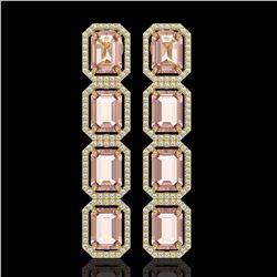 19.81 ctw Morganite & Diamond Micro Pave Halo Earrings 10k Yellow Gold