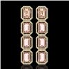 Image 1 : 19.81 ctw Morganite & Diamond Micro Pave Halo Earrings 10k Yellow Gold