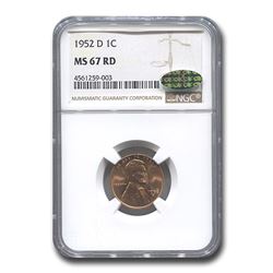 1952-D Lincoln Cent MS-67 NGC CAC (Red)