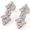Image 1 : 4 ctw Princess Cut Diamond Designer Earrings 18K Rose Gold