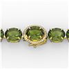Image 1 : 65 ctw Green Tourmaline & Micro VS/SI Diamond Bracelet 14k Yellow Gold