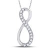 Image 1 : 10kt White Gold Round Diamond Infinity Pendant 1/10 Cttw