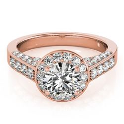 1.5 ctw Certified VS/SI Diamond Halo Ring 18k Rose Gold