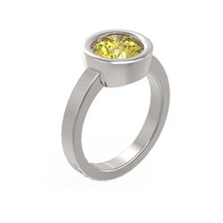 2 ctw Fancy Yellow Diamond Ring 18K White Gold