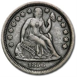 1856 Liberty Seated Dime Large Date XF