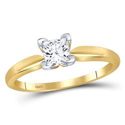 14kt Yellow Gold Princess Diamond Solitaire Bridal Wedding Engagement Ring 3/4 Cttw