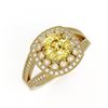 Image 1 : 2.09 ctw Canary Citrine & Diamond Victorian Ring 14K Yellow Gold
