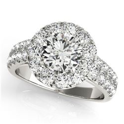 1.75 ctw Certified VS/SI Diamond Halo Ring 14k White Gold