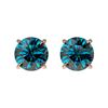 Image 1 : 1 ctw Certified Intense Blue Diamond Stud Earrings 10k Rose Gold