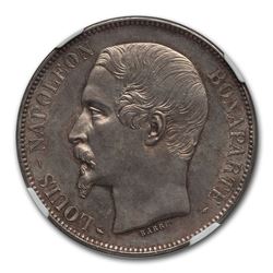 1852-A France Silver 5 Franc MS-63 NGC