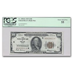 1929 (K-Dallas) $100 Brown Seal FRBN Choice About New-55 PCGS