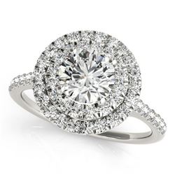 1 ctw Certified VS/SI Diamond Solitaire Halo Ring 14k White Gold