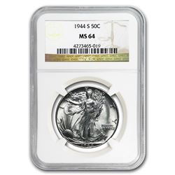 1944-S Walking Liberty Half Dollar MS-64 NGC