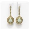 Image 1 : 7.81 ctw Certified Opal & Diamond Victorian Earrings 14K Yellow Gold