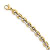 Image 1 : 14K Two-tone Polished w/.5 in ext. Fancy Link Bracelet - 7.5 in.