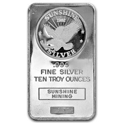 10 oz Silver Bar - Sunshine (Vintage, Dated)