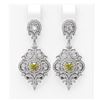 Image 1 : 5.85 ctw Fancy Yellow Diamond Earrings 18K White Gold