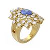 Image 1 : 5.92 ctw Tanzanite & Diamond Ring 18K Yellow Gold