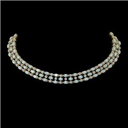42.53 ctw Aquamarine & Diamond Necklace 10K Yellow Gold