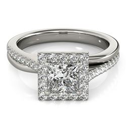 1.25 ctw Certified VS/SI Princess Diamond Halo Ring 14k White Gold