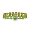 Image 1 : 17.26 ctw Peridot & Diamond Bracelet 14K Yellow Gold