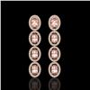 Image 1 : 6.09 ctw Morganite & Diamond Micro Pave Halo Earrings 10k Rose Gold