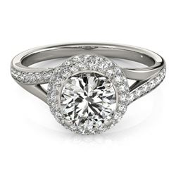 1.35 ctw Certified VS/SI Diamond Halo Ring 14k White Gold