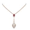 Image 1 : 4.77 ctw Ruby & Diamond Necklace 18K Rose Gold