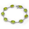 Image 1 : 20.33 ctw Peridot & Diamond Bracelet 14k White Gold