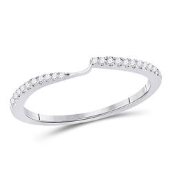14kt White Gold Round Diamond 2-stone Wedding Band 1/10 Cttw