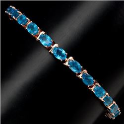 Natural Rare Brazil Neon Blue Apatite Bracelet