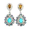Image 1 : Natural Ethopian Blue Opal & Citrine Earrings