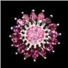 Image 1 : Natural  Pink Ruby Rhodolite Garnet Ring