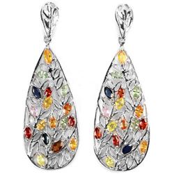 Natural Marquise  MULTI COLOR SAPPHIRE Earrings